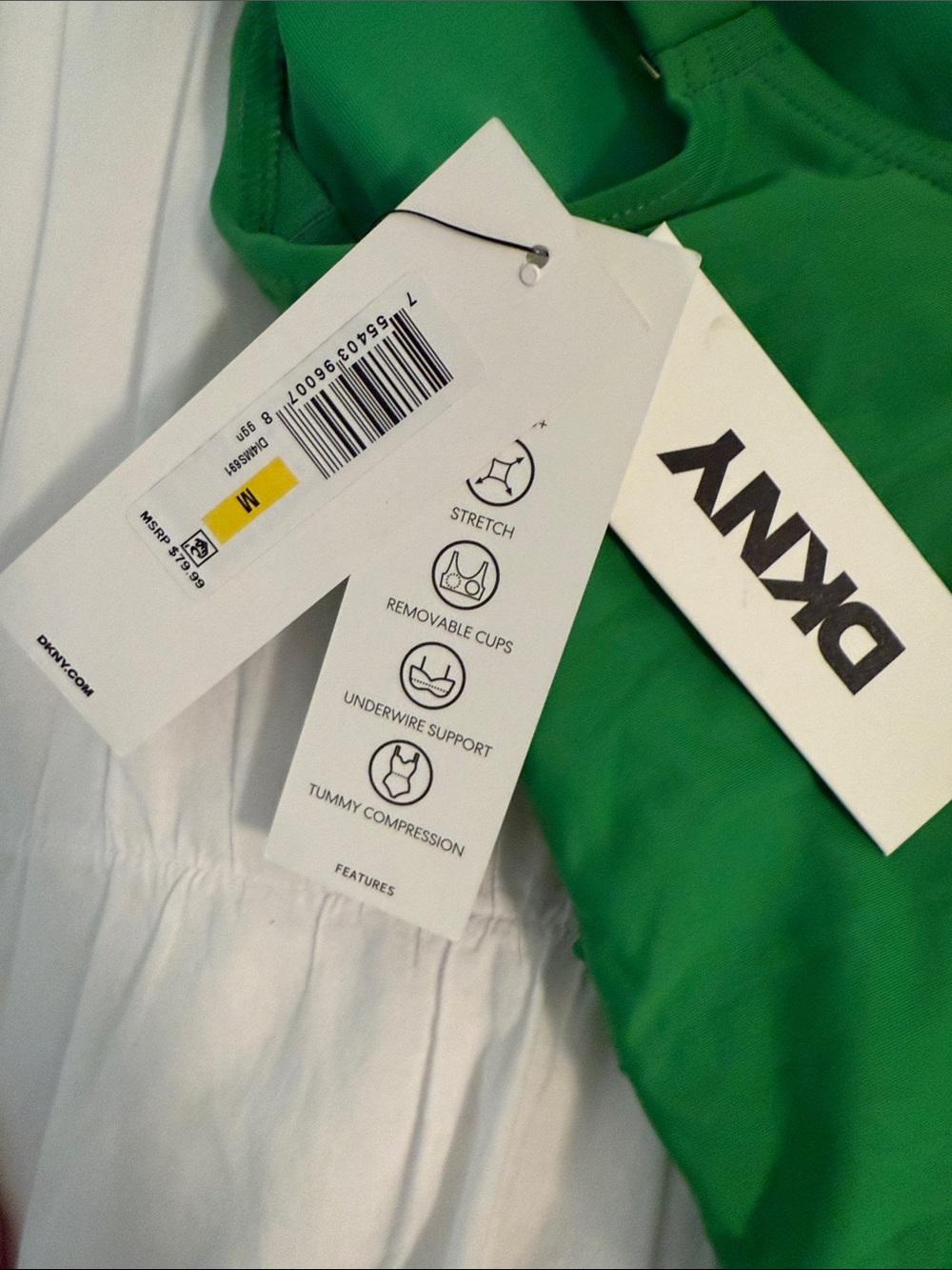 DKNY Green Ruffle One-Piece Swimsuit - Picture 3 of 4
